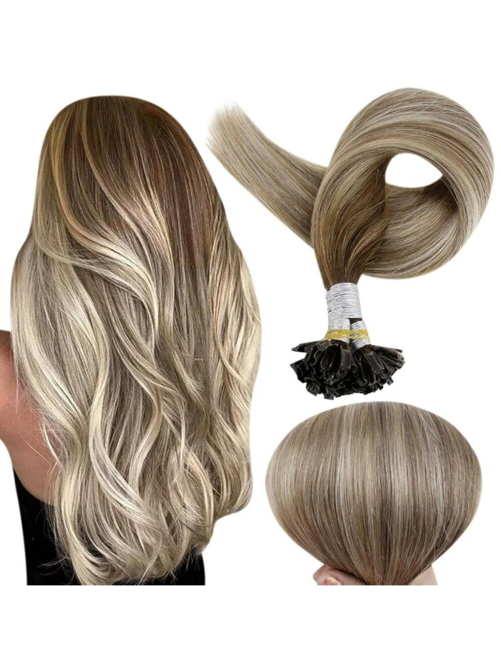 Full Shine U Tip Hair Extensions Real Human Hair 18 Inch Ktip Human Hair